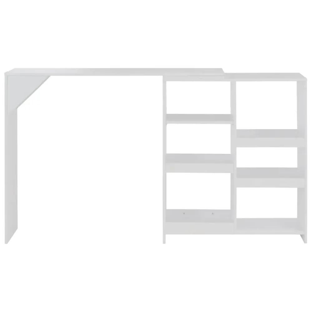 barbord med flytbar hylde 138x39x110 cm alabast