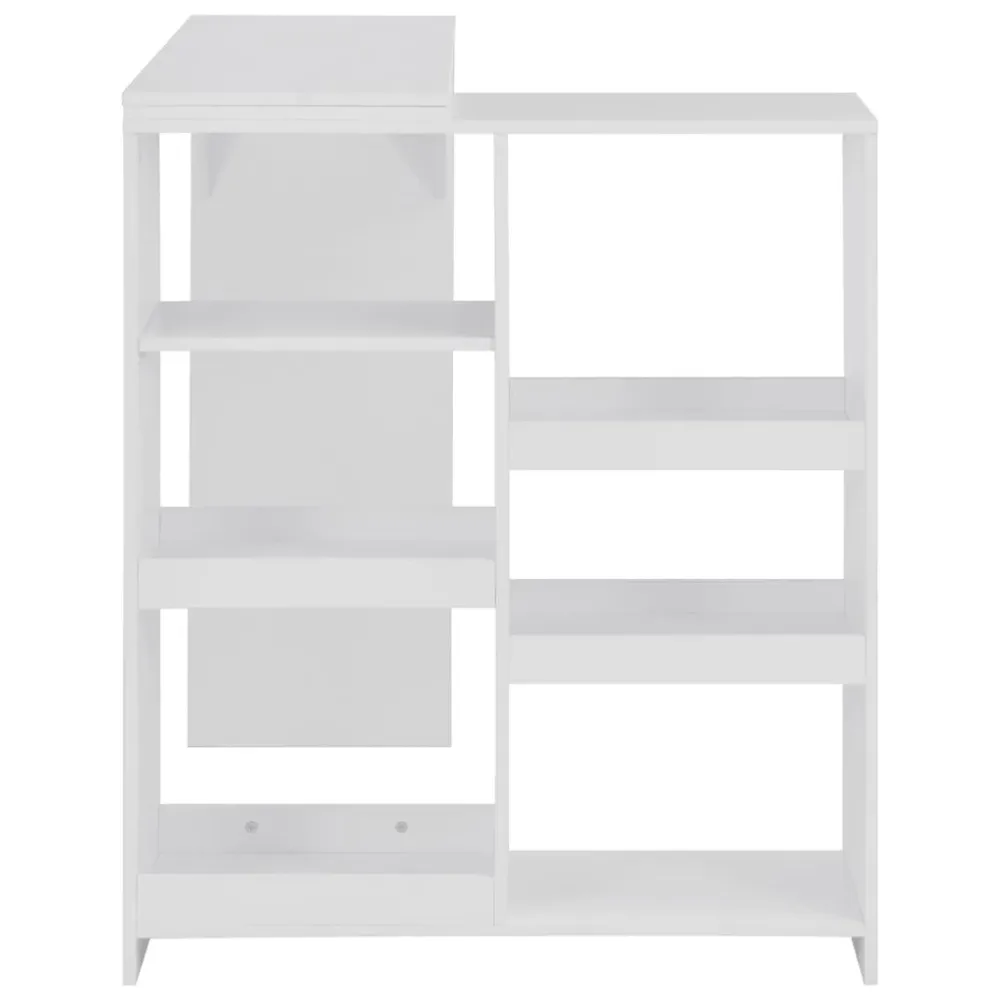 barbord med flytbar hylde 138x39x110 cm alabast
