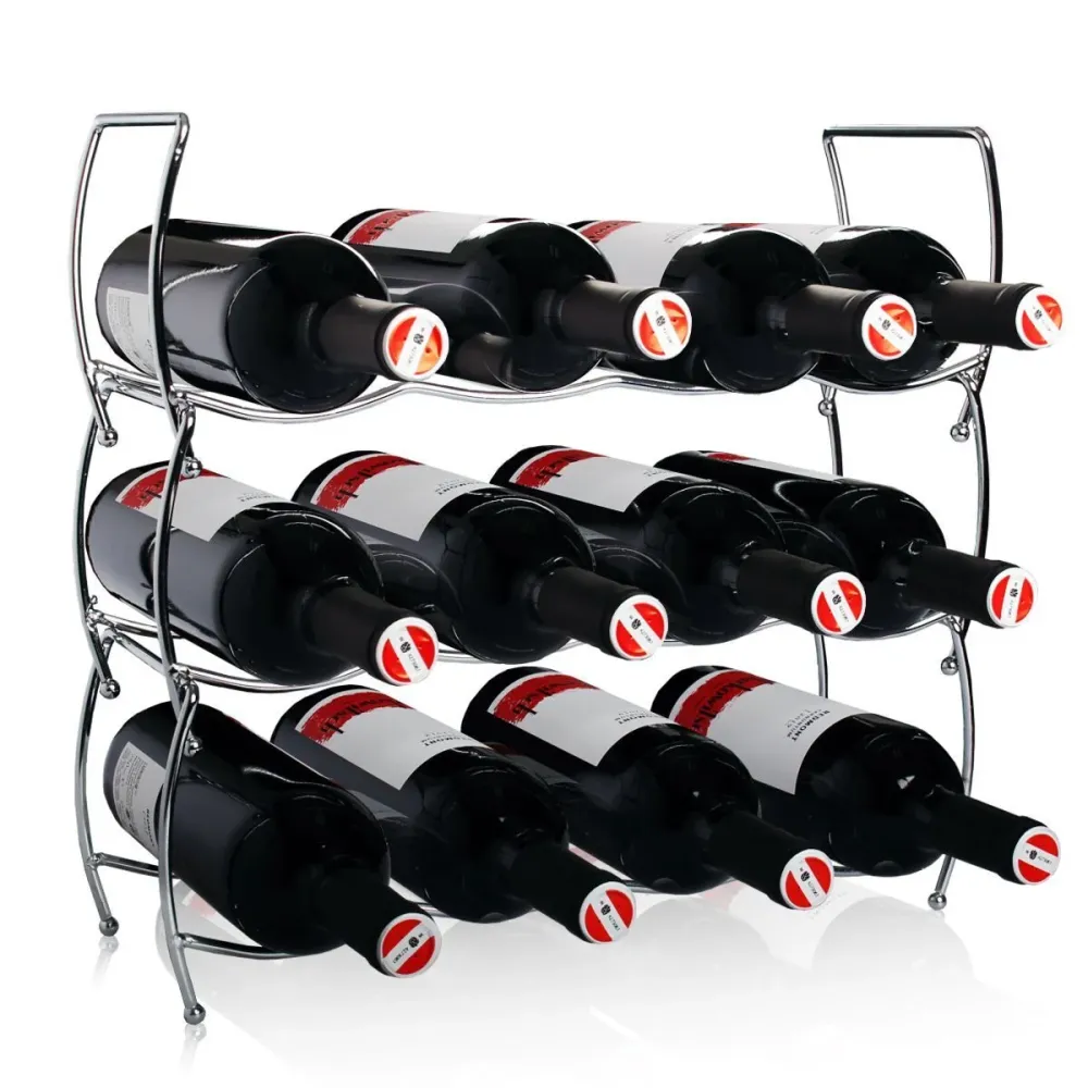 Excellent Houseware - Vinreol stabelbar 12 flasker - Metal