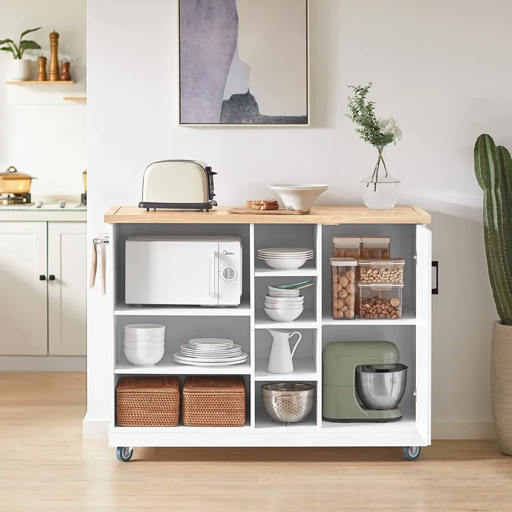 Fritstående køkkenø i skandinavisk design, 48x94x127 cm, snow