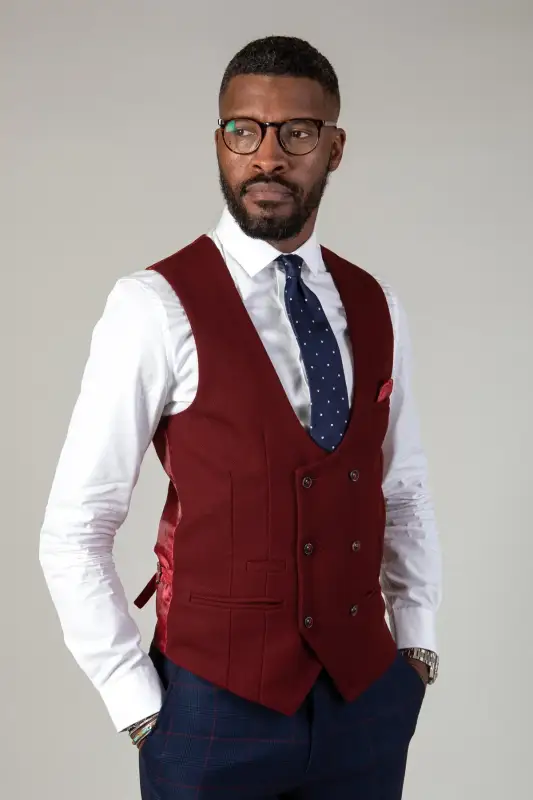 Kelvin Wine Cherry Vest - Dobbeltradet