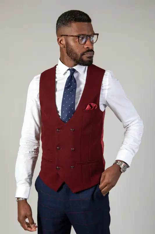 Kelvin Wine Cherry Vest - Dobbeltradet