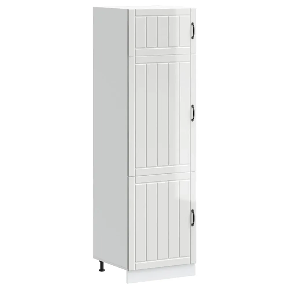 køkkenskab Lucca indbygget træ højglans hvid