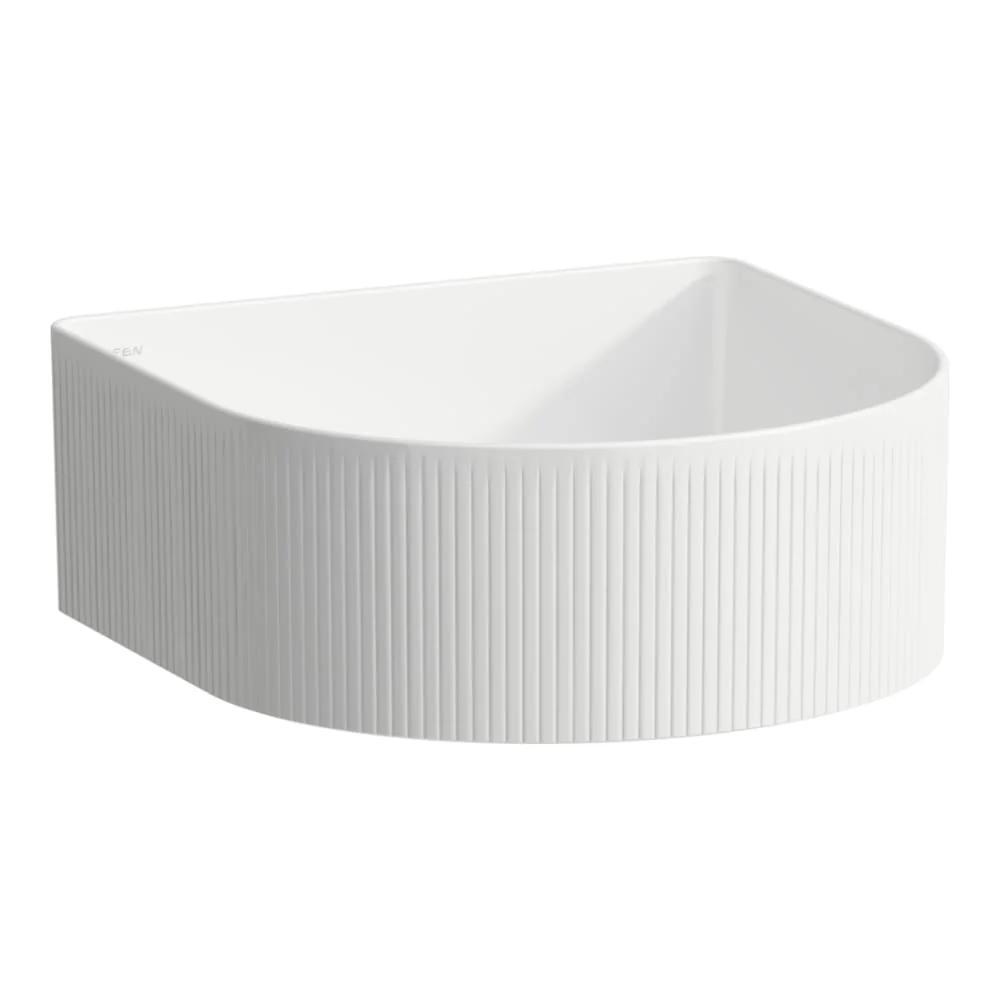 LAUFEN SONAR Bowlevask uden hanehul - Med dekorative riller på ydersiden - 340x340x140mm - kridt porcelæn