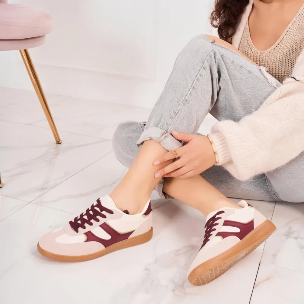 Laura dame sneakers 7589 - Wine 36