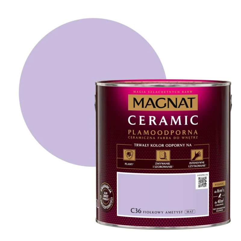 Magnat Porcelain C36 maling i farven viol ametyst 2,5 l