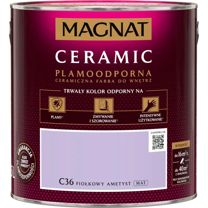 Magnat Porcelain C36 maling i farven viol ametyst 2,5 l