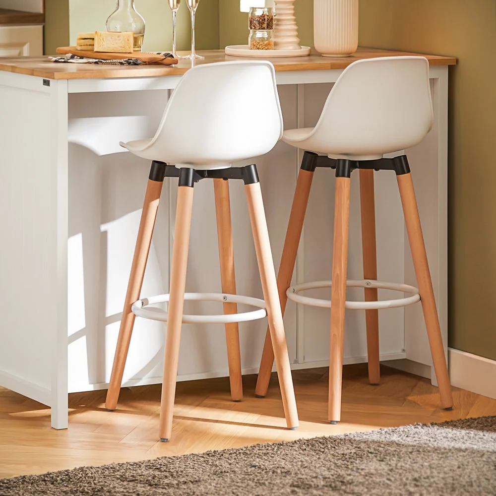 Minimalistisk køkkenø / skænk med plads til vin, 120x56x90 cm, pearl