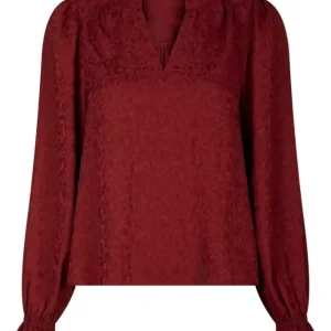 Neo Noir - Amara Jacquard Dot Blouse 164320 - Wine