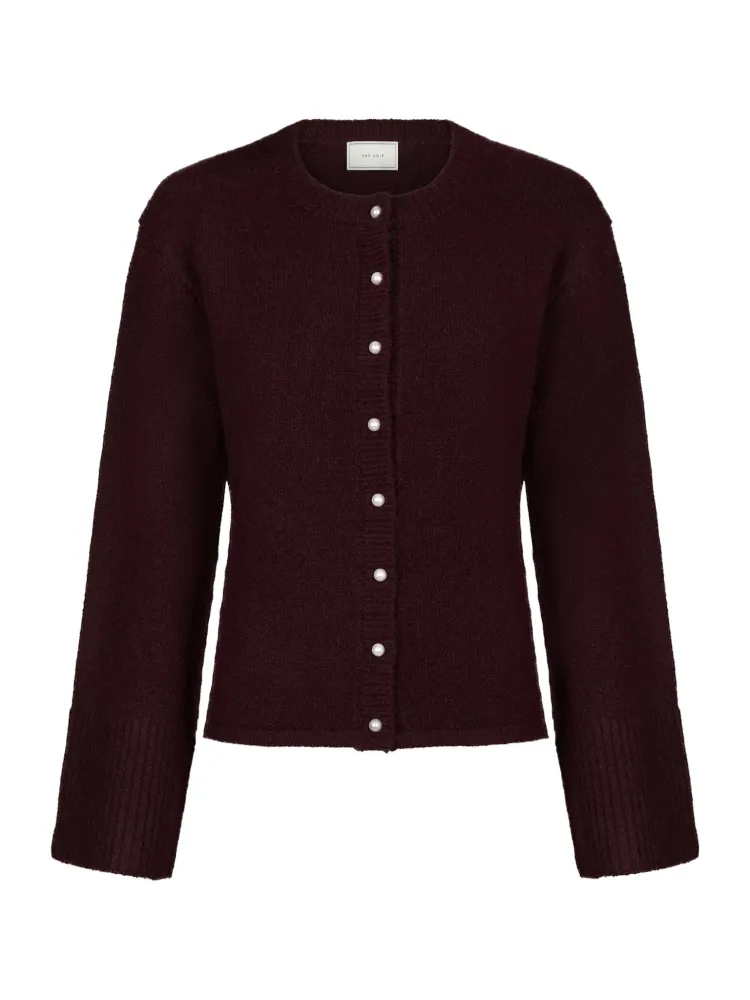 Neo Noir Mixie Knit Cardigan Wine Dual Temperature Zones 34