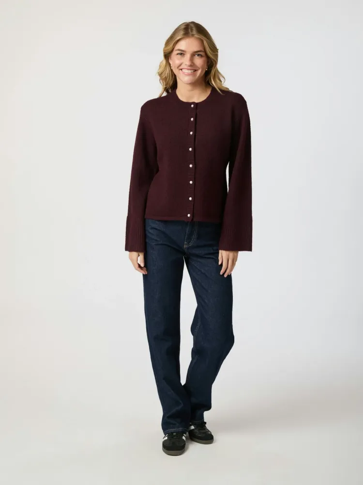 Neo Noir Mixie Knit Cardigan Wine Dual Temperature Zones 34