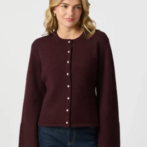 Neo Noir Mixie Knit Cardigan Wine Dual Temperature Zones 34