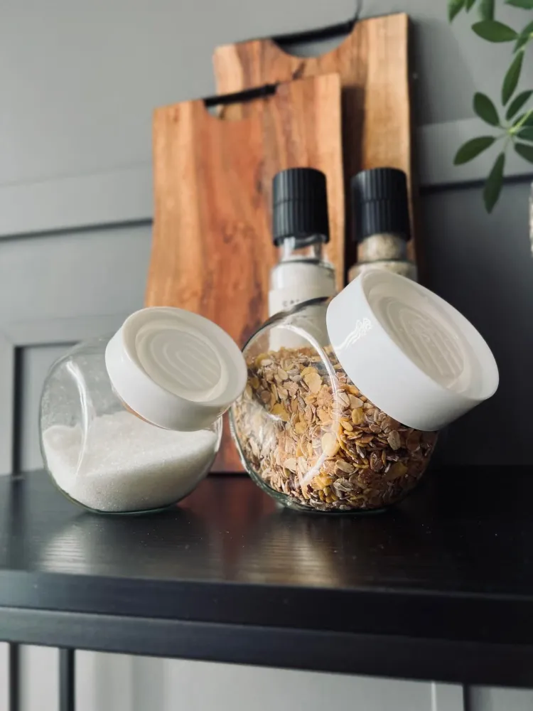 Opbevaringsglas 500ml - Kridt låg