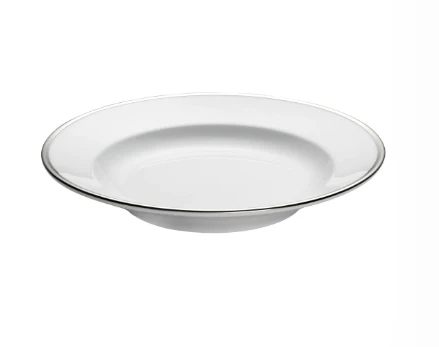 Pillivuyt Bistro Dyb tallerken 23cm hvid/sølv