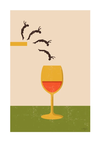 Rechargeable Dive wine - vin plakat 70
