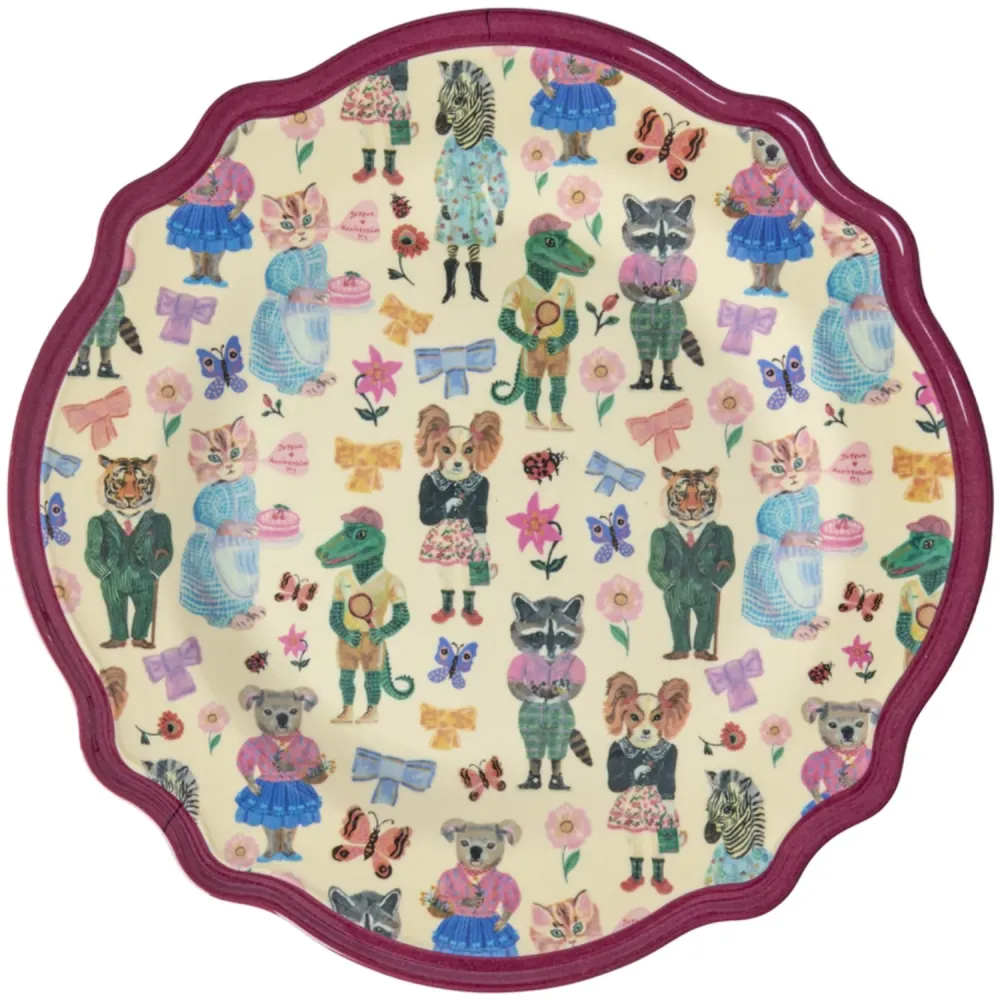 Rice Nathalie Lété Theme Bordeaux Melamine Heritage Middagstallerken