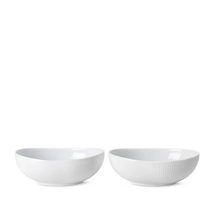 Royal Copenhagen Pearl Riflet Oval Skål 2 stk. 37 cl