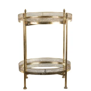 Serveringsvogn Spejlbord Drink 65 cm - antik messing