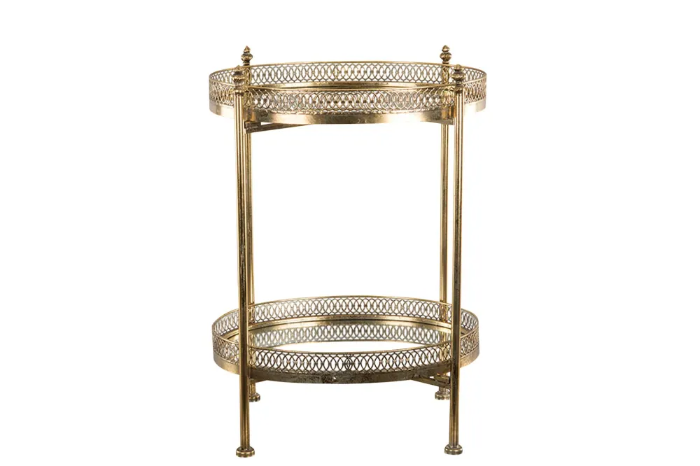 Serveringsvogn Spejlbord Drink 65 cm - antik messing