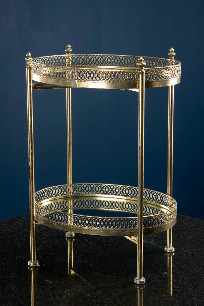 Serveringsvogn Spejlbord Drink 65 cm - antik messing