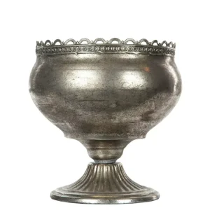Skjuler Urtepotte Blomsterkrukke Pokal Vito Antik Sølv 23x25cm