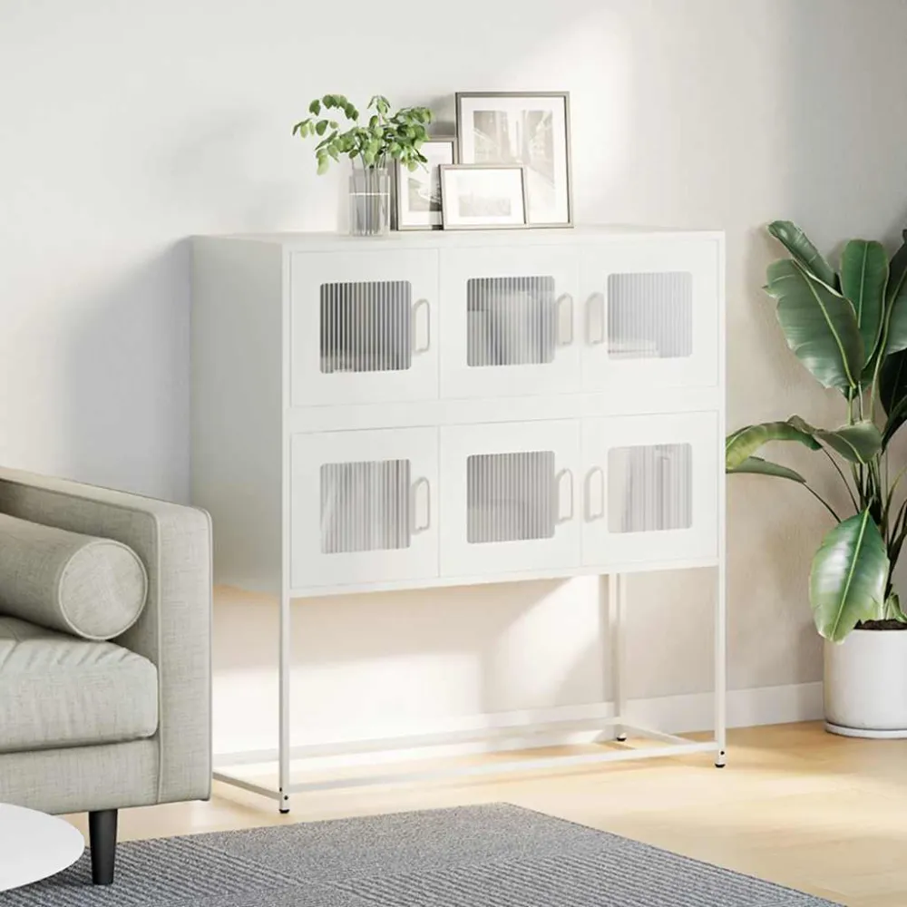 skænk 100,5x39x107 cm koldvalset stål kridt