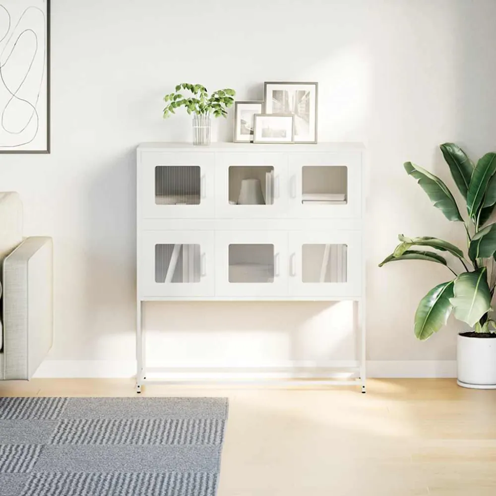 skænk 100,5x39x107 cm koldvalset stål kridt