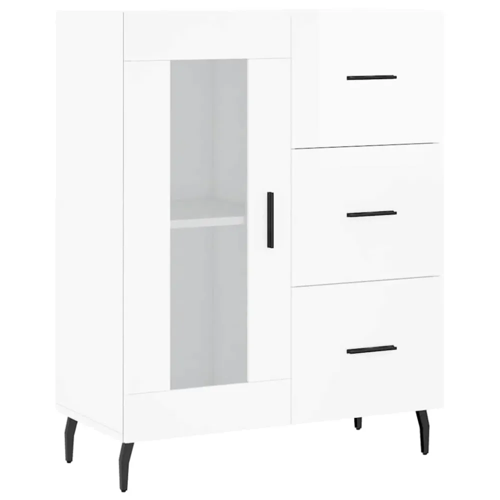 skænk 69,5x34x90 cm designed træ hvid højglans