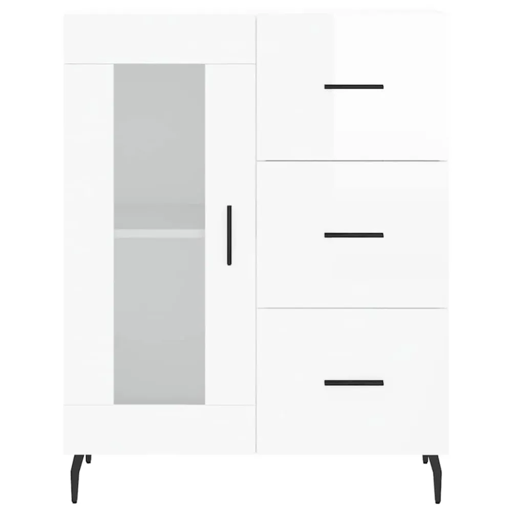 skænk 69,5x34x90 cm designed træ hvid højglans