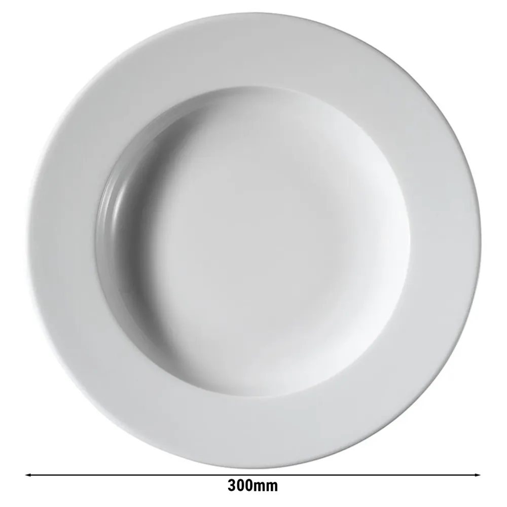 (24 stk.) PERA Alabast - Tallerken - dyb - Ø 300 mm - Hvid