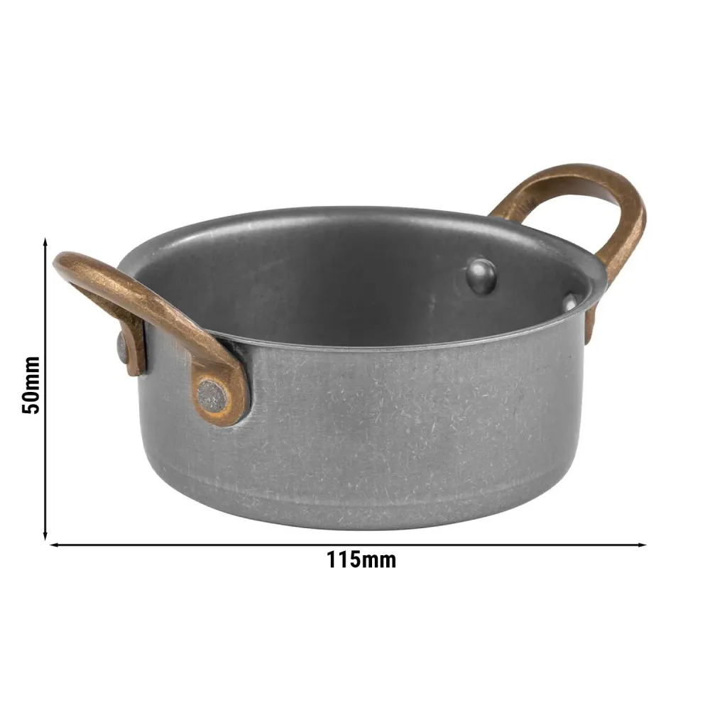 (6 stk.) Serveringskrukke - VINTARA - rustfrit alloy - 0,35 Liter - Ø 115mm