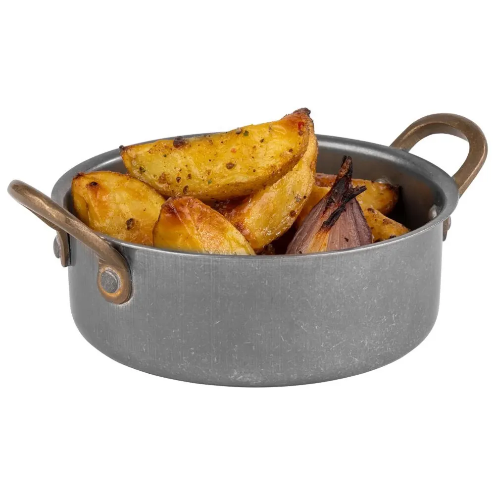 (6 stk.) Serveringskrukke - VINTARA - rustfrit metal - 0,55 Liter - Ø 140mm
