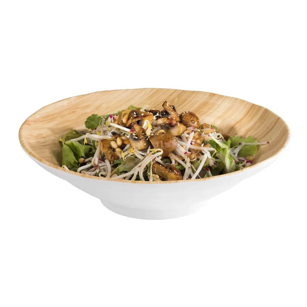 (6 stk.) Skål - BAMBOO - Melamin - 2 Liter - Ø 305mm - Kridt
