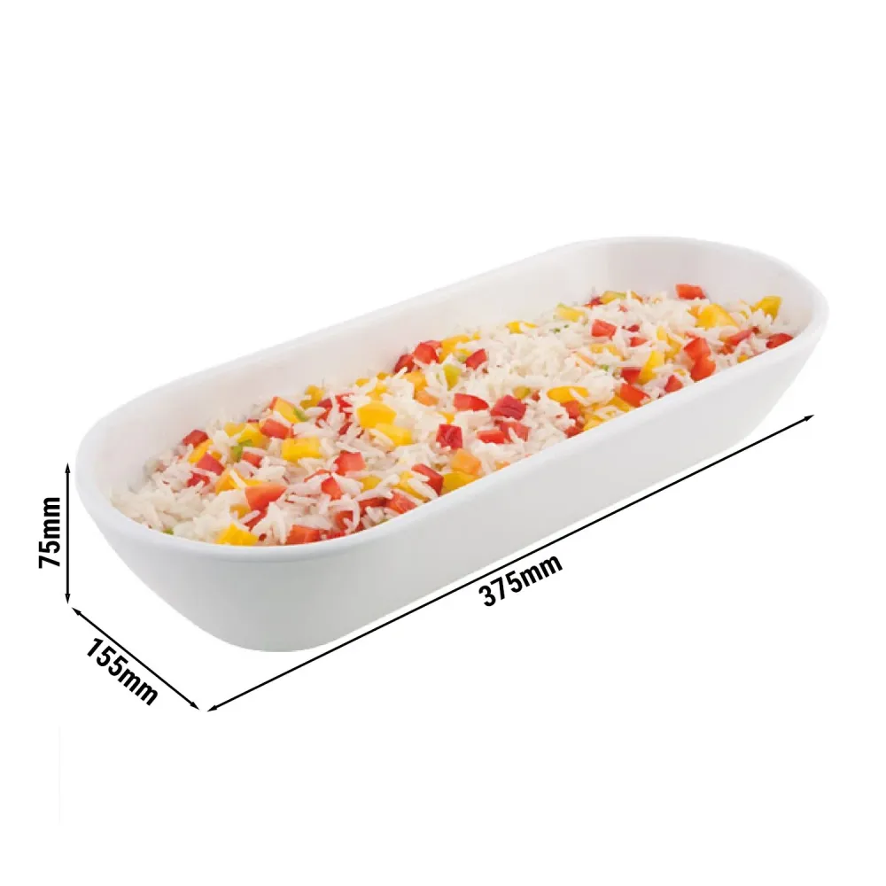 (6 stk.) Skål - PURE - Melamin - 1,5 Liter - 375x155mm - Pearl