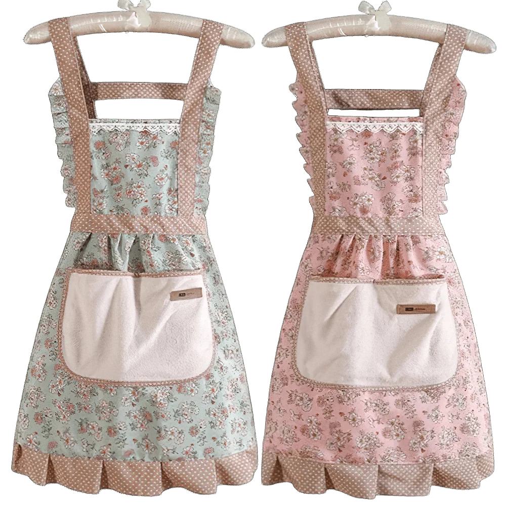 Traditionelt 50'er-vintage køkkenforklæde i 100 % bomuld Rose
