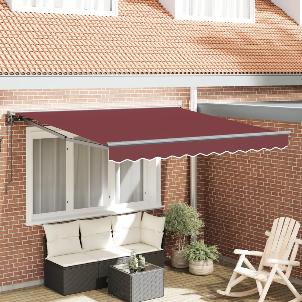 Udtrækkelig Markise Bordeaux Rød 300X250 Cm Stof