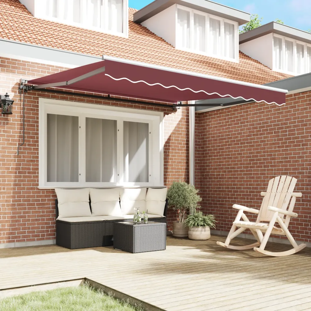 Udtrækkelig Markise Bordeaux Rød 300X250 Cm Stof