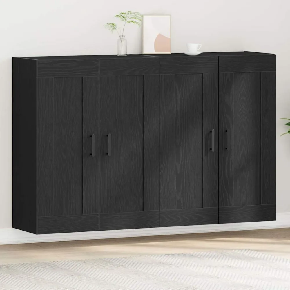 Væghængt Skab 2 Dele Midnight Eg 160 X 34 X 90 Cm Konstrueret Træ