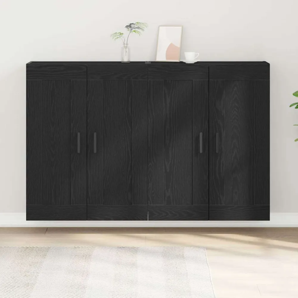 Væghængt Skab 2 Dele Midnight Eg 160 X 34 X 90 Cm Konstrueret Træ