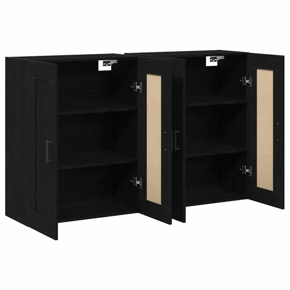 Væghængt Skab 2 Dele Midnight Eg 160 X 34 X 90 Cm Konstrueret Træ
