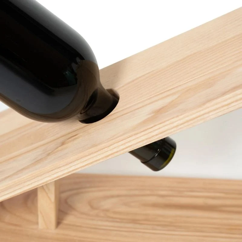 Vinholder i asketræ på 45x9,5x20,5 cm