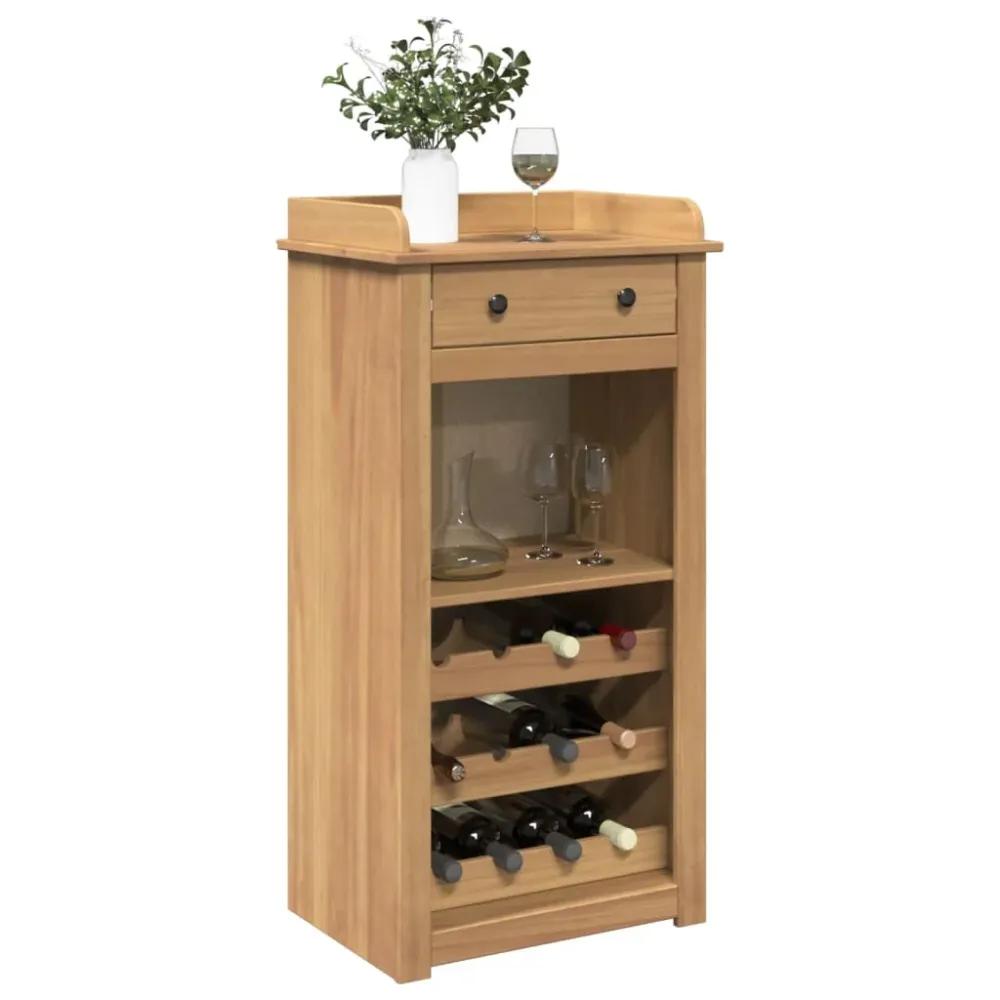 Vinskab Panama 57X40X111,5 Cm Massivt Fyrretræ
