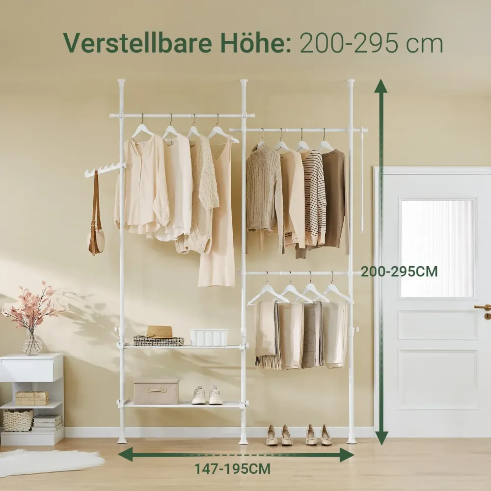 Walk- closet modulær garderobe, kridt