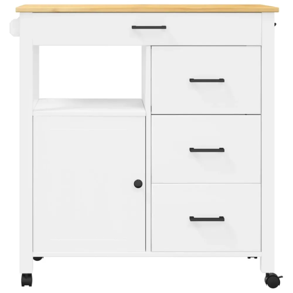 Køkkenvogn Monza 84X40X90 Cm Massivt Fyrretræ Brun