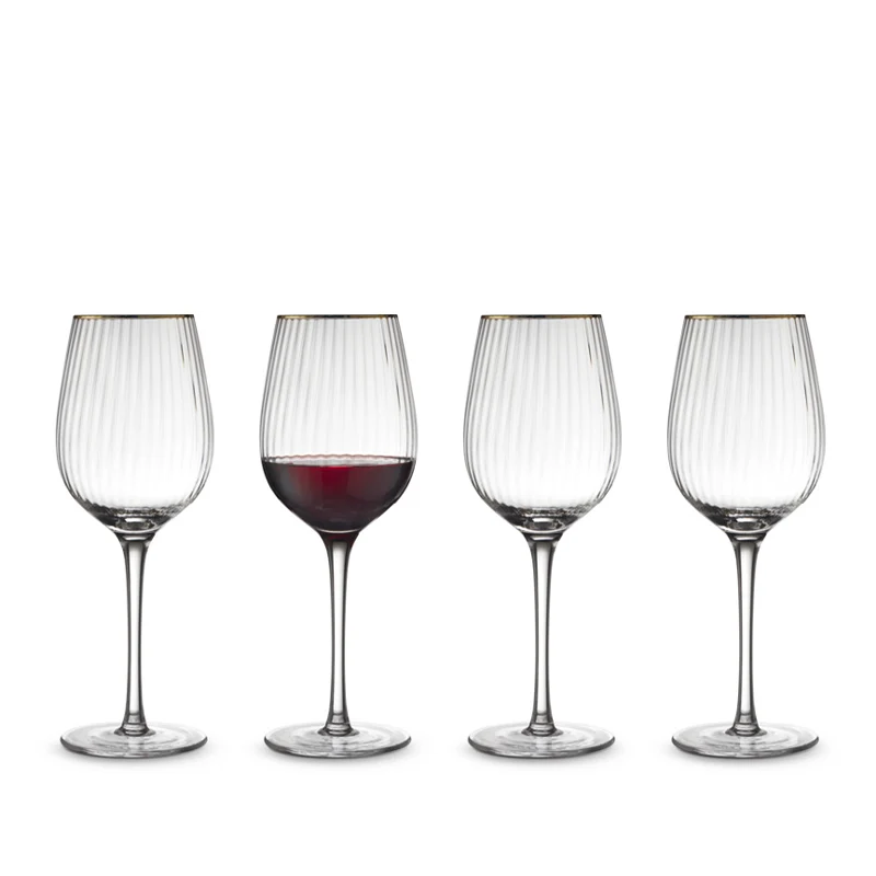 Lyngby Glas - Palermo Golden Rødvinsglas 40 cl. 4 stk.