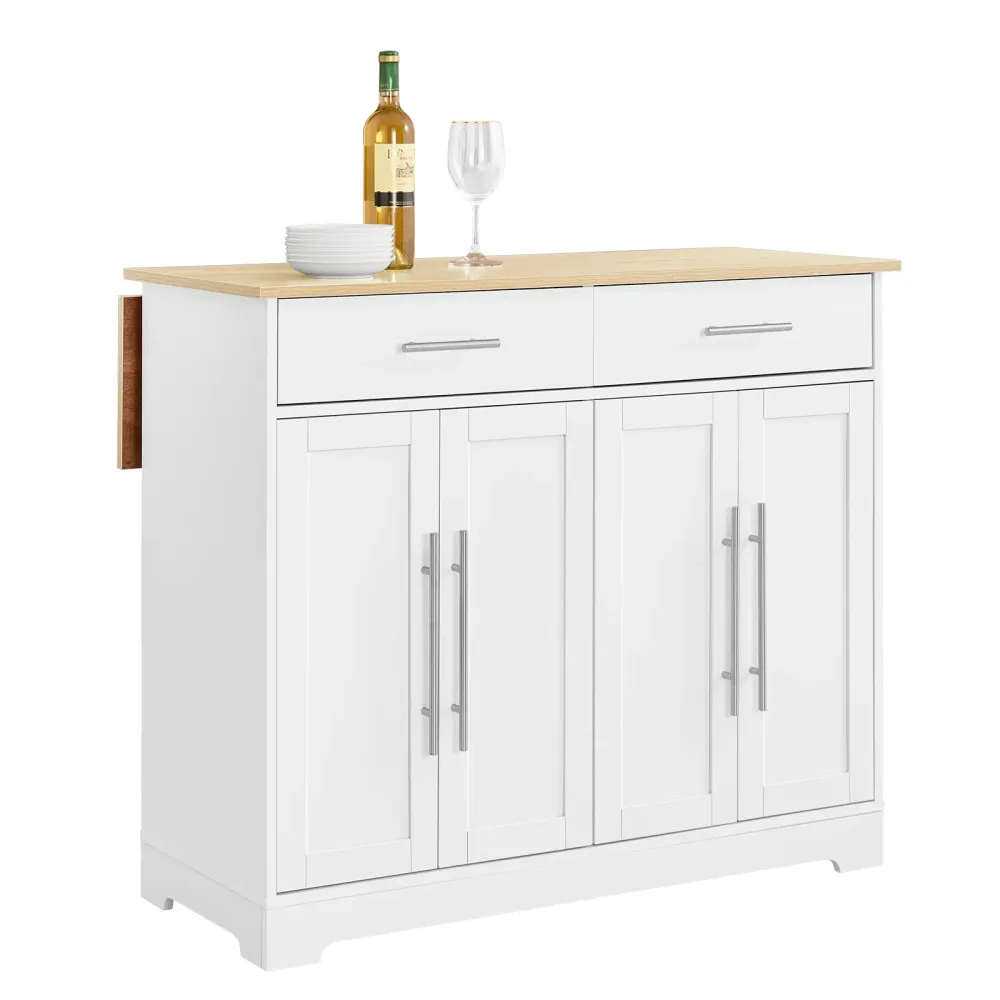 Få mere plads i køkkenet med denne elegante køkkenvogn i alabast, B113 x H91 x D(44-69) cm