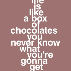 plakat: life is like box chocolates you never know what you're gonna get - plum 60