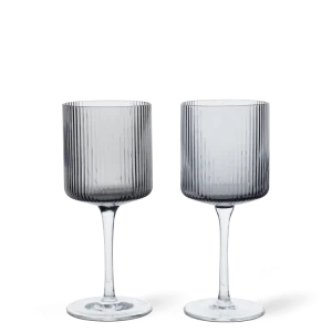 Ripple White Wine Glasses - Place 2 - Smoked Grey