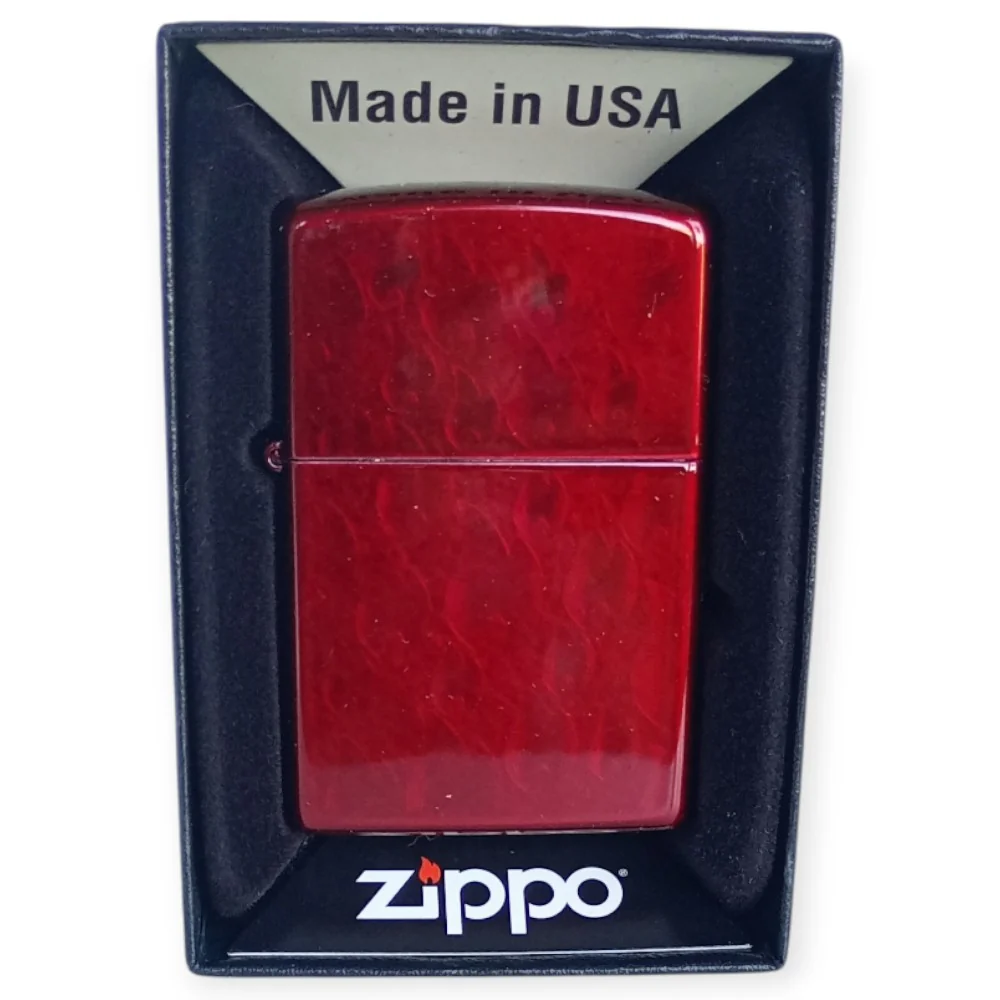 Zippo 60004598 Candy Apple Red Iced Flames Lighter