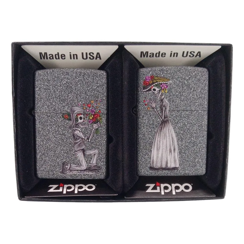 Zippo Day Dead Skulls Set - 2 Lighter Sæt